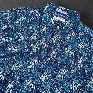 Tommy Bahama Shirt Men L Blue Siesta Key Long Sleeves Stretch Pocket Button Down